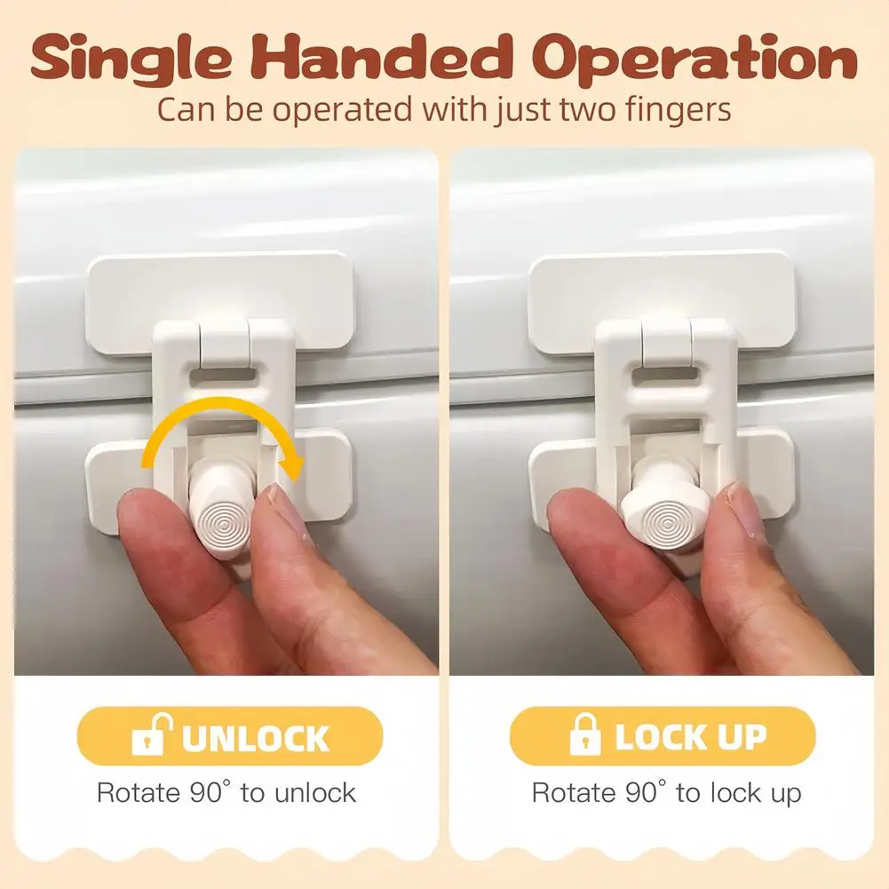 Refrigerator Lock Adhesive Keyless Freezer Locks Oven Cabinet Baby Proofing Lock Adhesive Keyless Fridge Lock Kids Safety Tool