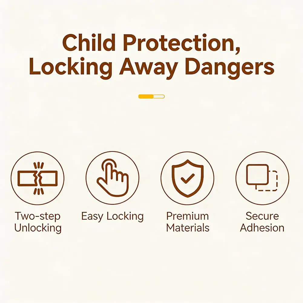 Refrigerator Lock Adhesive Keyless Freezer Locks Oven Cabinet Baby Proofing Lock Adhesive Keyless Fridge Lock Kids Safety Tool