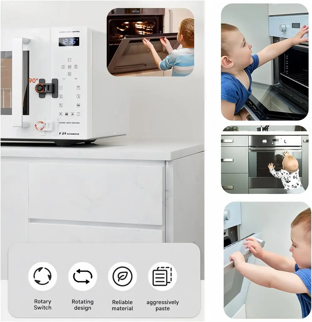 Refrigerator Lock Adhesive Keyless Freezer Locks Oven Cabinet Baby Proofing Lock Adhesive Keyless Fridge Lock Kids Safety Tool