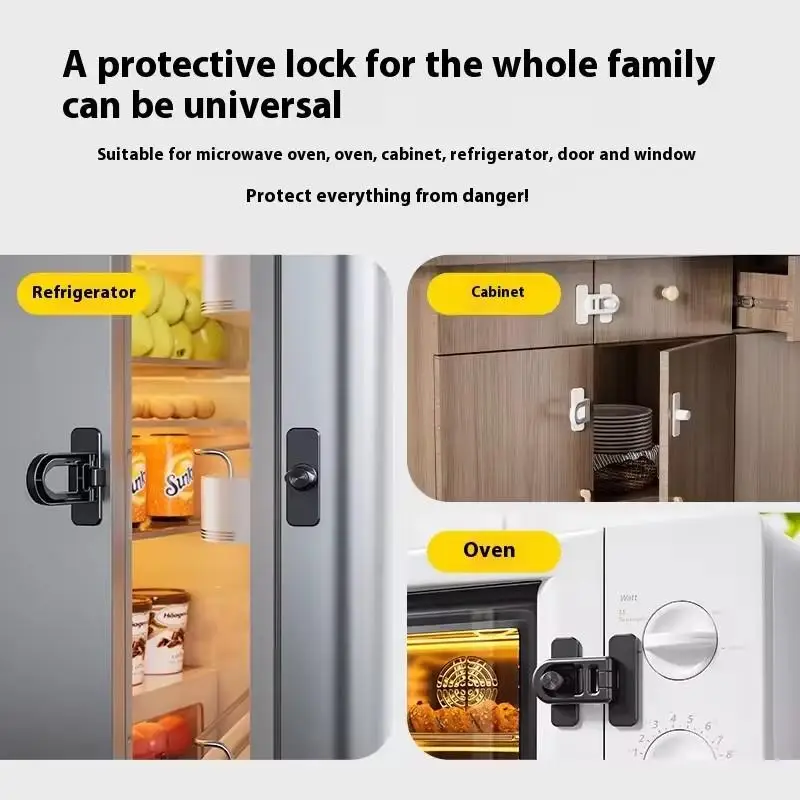 Refrigerator Lock Adhesive Keyless Freezer Locks Oven Cabinet Baby Proofing Lock Adhesive Keyless Fridge Lock Kids Safety Tool
