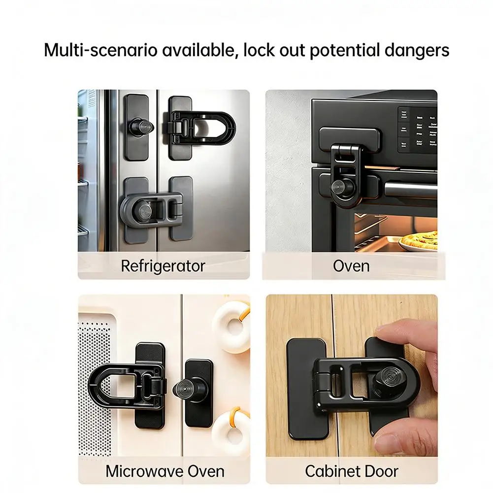 Refrigerator Lock Adhesive Keyless Freezer Locks Oven Cabinet Baby Proofing Lock Adhesive Keyless Fridge Lock Kids Safety Tool