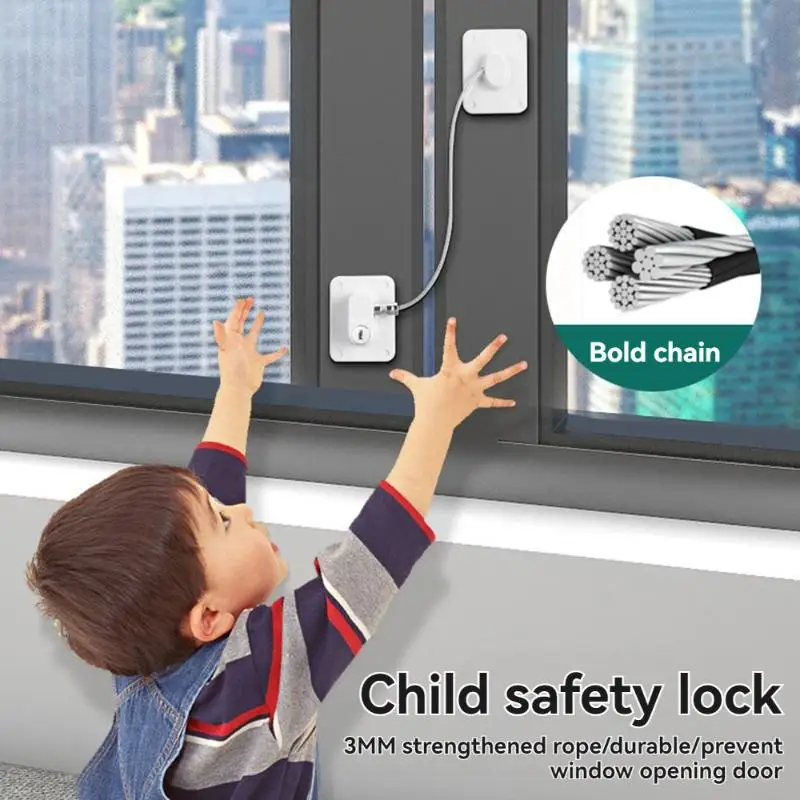 Combination Refrigerator Lock Adhesive No Drill Heavy Duty Steel Cable Anti-Pry for Home Kitchen Cabinet Door Child Safety