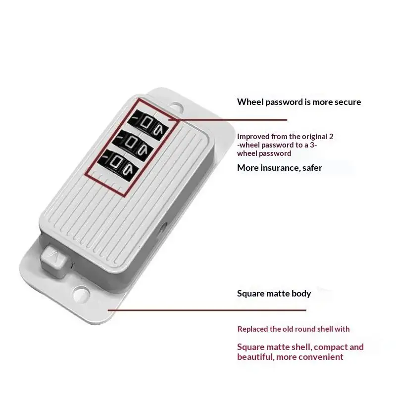 Combination Refrigerator Lock Adhesive No Drill Heavy Duty Steel Cable Anti-Pry for Home Kitchen Cabinet Door Child Safety