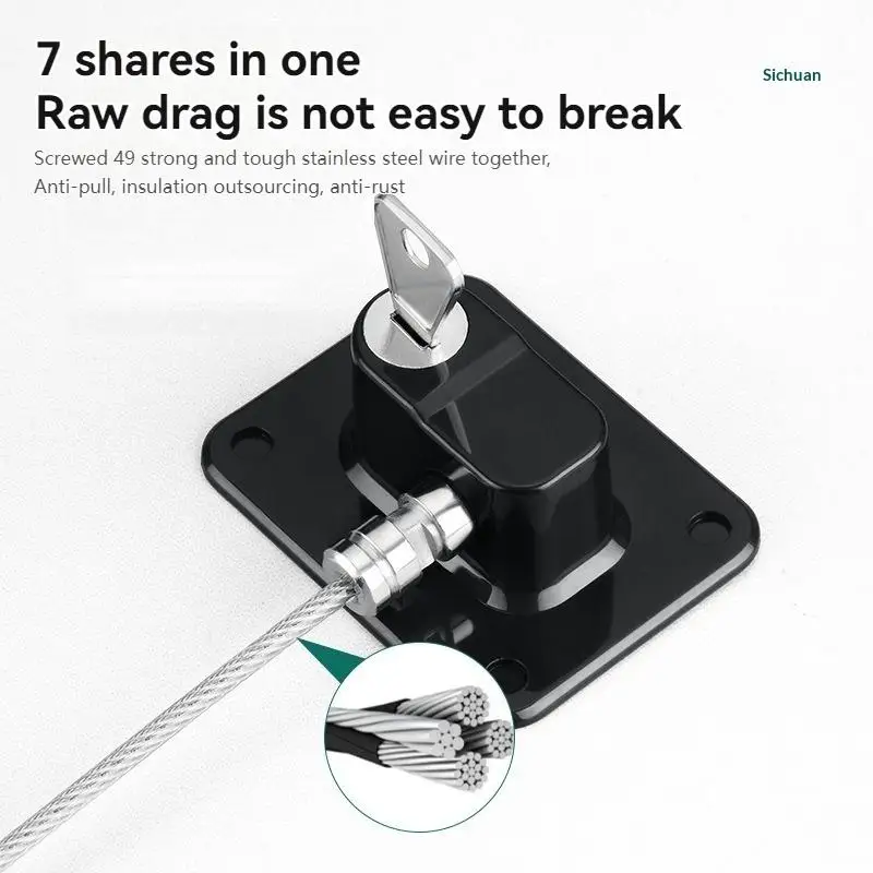 Combination Refrigerator Lock Adhesive No Drill Heavy Duty Steel Cable Anti-Pry for Home Kitchen Cabinet Door Child Safety