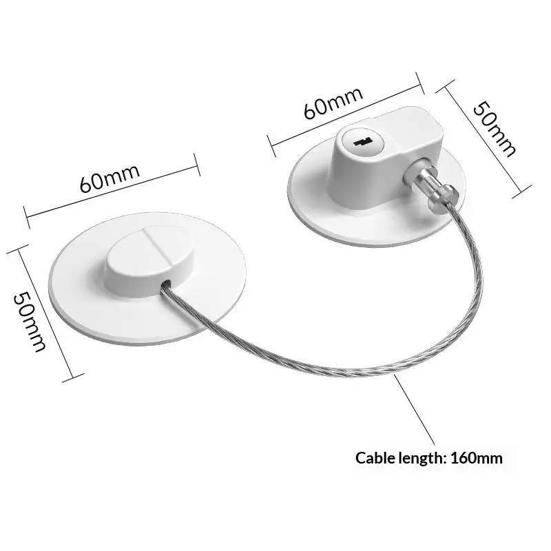 Combination Refrigerator Lock Adhesive No Drill Heavy Duty Steel Cable Anti-Pry for Home Kitchen Cabinet Door Child Safety
