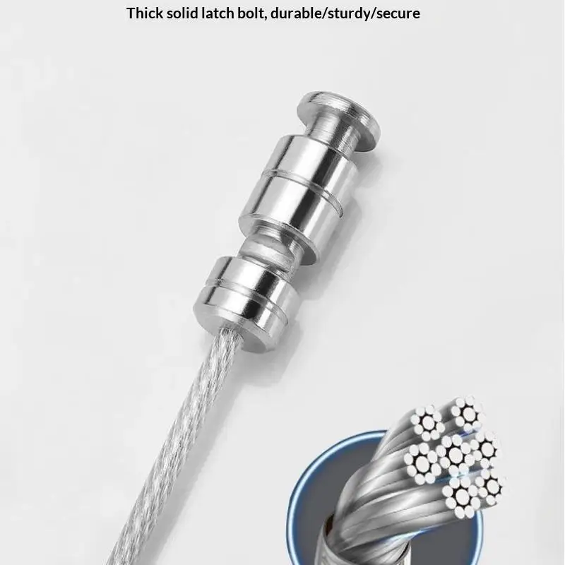 Combination Refrigerator Lock Adhesive No Drill Heavy Duty Steel Cable Anti-Pry for Home Kitchen Cabinet Door Child Safety