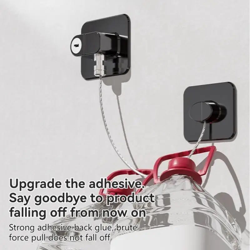 Combination Refrigerator Lock Adhesive No Drill Heavy Duty Steel Cable Anti-Pry for Home Kitchen Cabinet Door Child Safety
