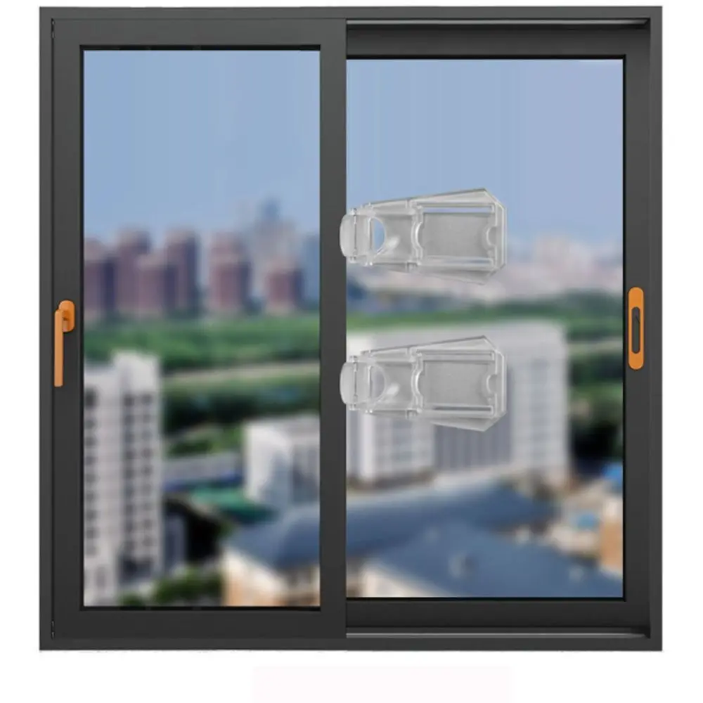 Transparent Sliding Door Lock Self-adhesive Anti-pinch Sliding Sash Stopper Strong Fixation Cabinet Door Lock