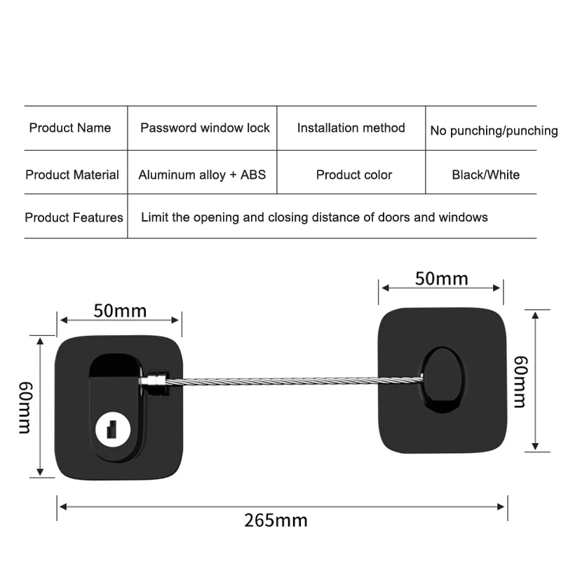 New Digital Password Limit Positioning Combination Lock Baby Safety Children Protection Sliding Closet Window Safety Fridge Lock
