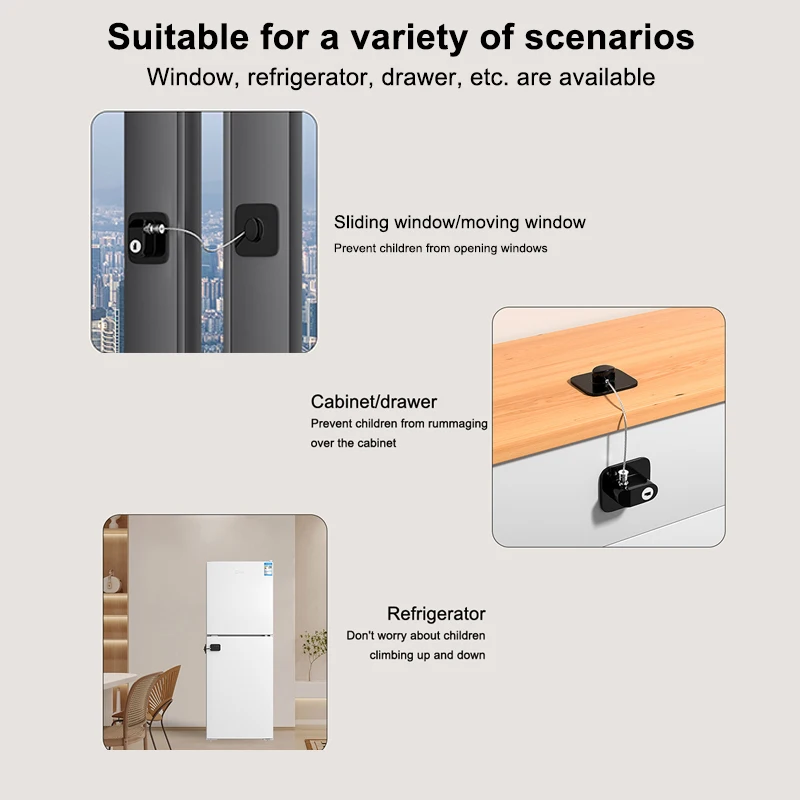 New Digital Password Limit Positioning Combination Lock Baby Safety Children Protection Sliding Closet Window Safety Fridge Lock