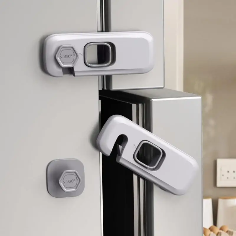 New Baby Safety Lock 360 Degree Rotation Design No Drill Strong Adhesive Cabinets Drawers Wardrobes Child Safety Protection